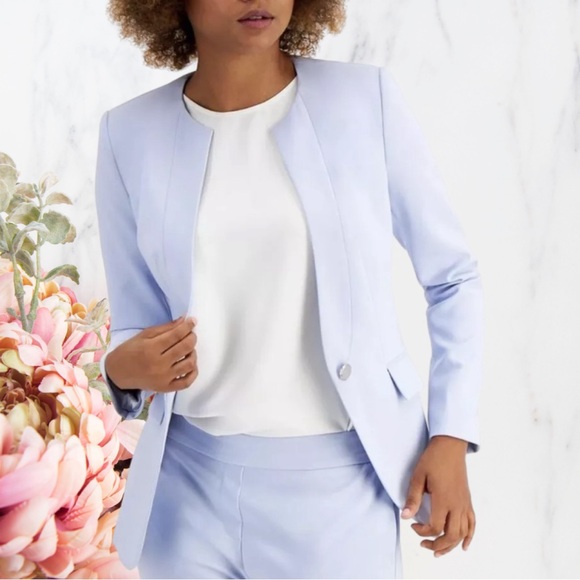 Calvin Klein Women's Blue Blazer Jacket Size 4 - Picture 3 of 14